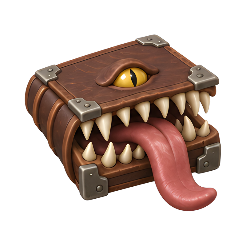 Fanged mimic tome with tongue