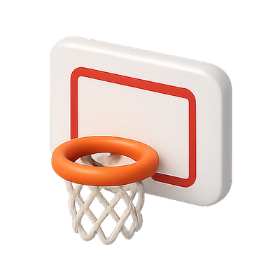 3D Basketball Hoop and Backboard Illustration