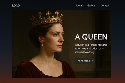 Elegant Webpage Design Featuring a Queen Theme