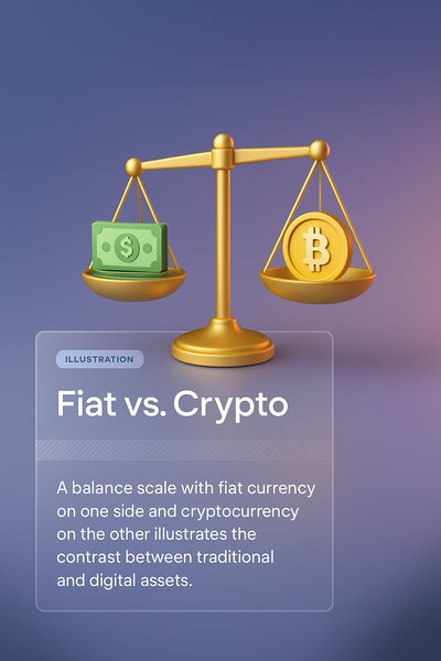 Fiat vs. Cryptocurrency: A Visual Contrast
