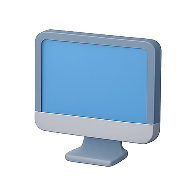 3D Computer Monitor Illustration for Digital Design