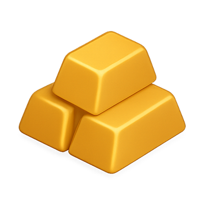 Realistic 3D Illustration of Gold Bars