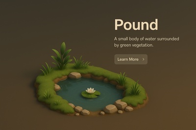 3D Scene of a Pound Surrounded by Lush Vegetation