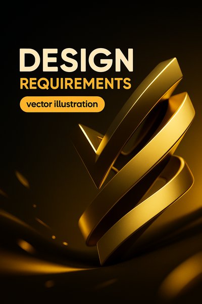 Luxurious 3D Gold Vector Illustration with Dynamic Design Elements