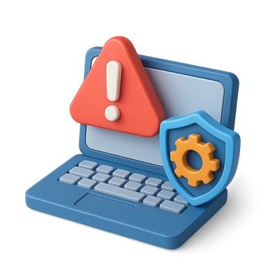 3D Incident Response Icon with Alert and Shield