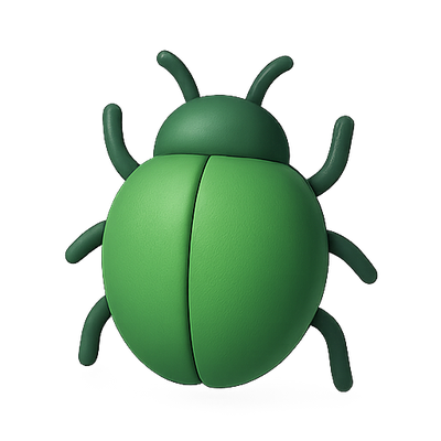 Stylized Green Beetle Illustration