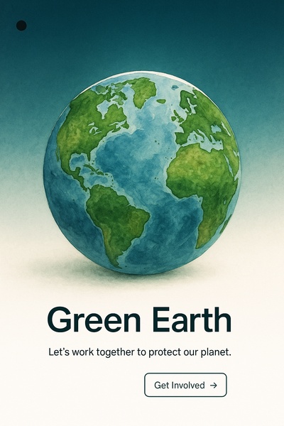 Green Earth Watercolor Art for Environmental Awareness