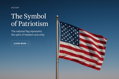 Stylish Web Page Layout Featuring National Flag