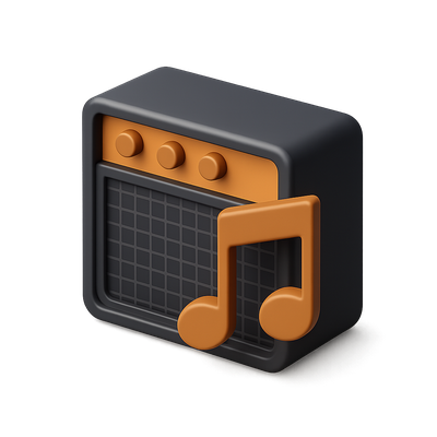 Stylish 3D Music Amplifier Icon Design