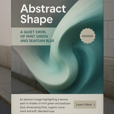 Abstract Shapes in Serene Mint Green and Seafoam Blue