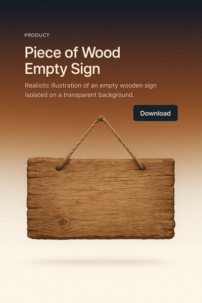 Realistic Wooden Empty Sign Illustration for Web Design