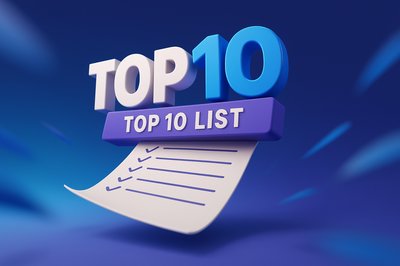 3D Graphic of a Top 10 List Concept with Checkmarks