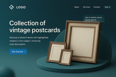 Dynamic 3D Landing Page with Photo Frames and Postcards
