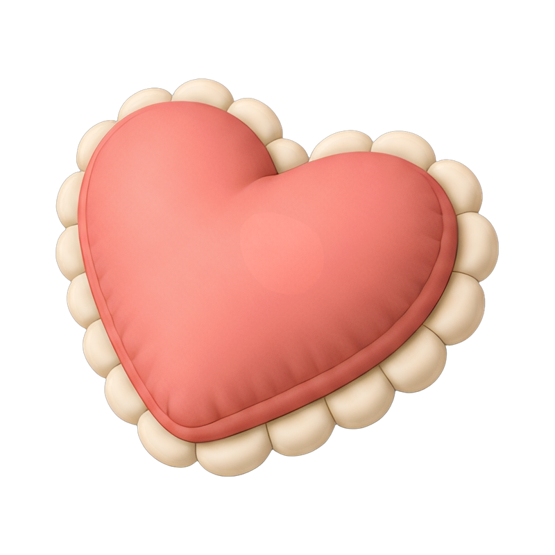 soft heart-shaped pillow