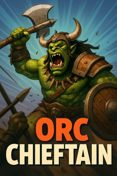 Dynamic Orc Chieftain Illustration in Action