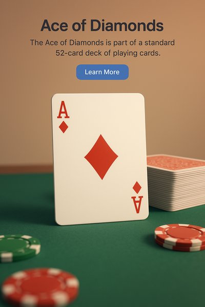 Detailed 3D Illustration of Ace of Diamonds Playing Card