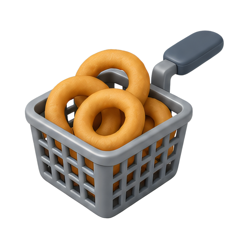 crispy onion rings in basket