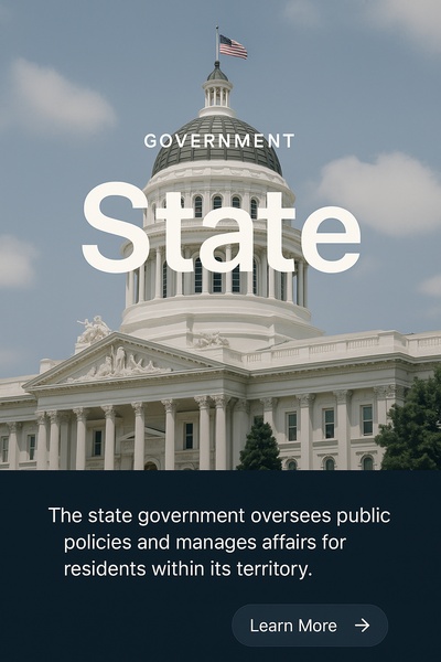 Stylish Minimalist Web Page Design Featuring Government State Concept