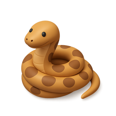 3D Isometric Boa Icon with Volumetric Design