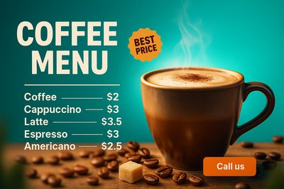 Coffee Menu with Prices - Dynamic and Engaging Design