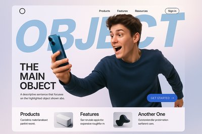 Dynamic Landing Page Design Featuring a Youth with a Phone