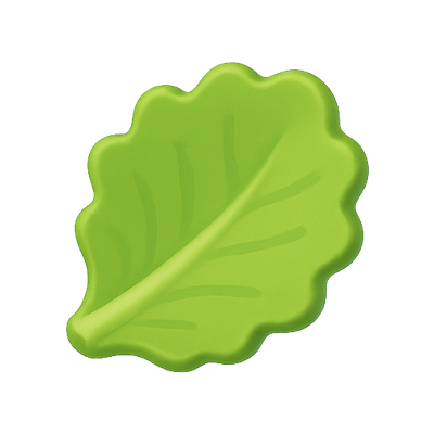 Stylized Green Leaf Icon with Smooth Design