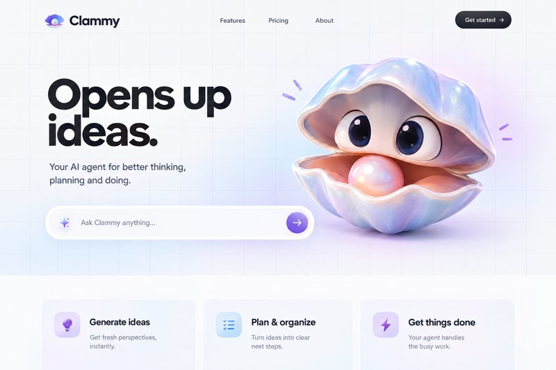 Engaging AI agent landing page