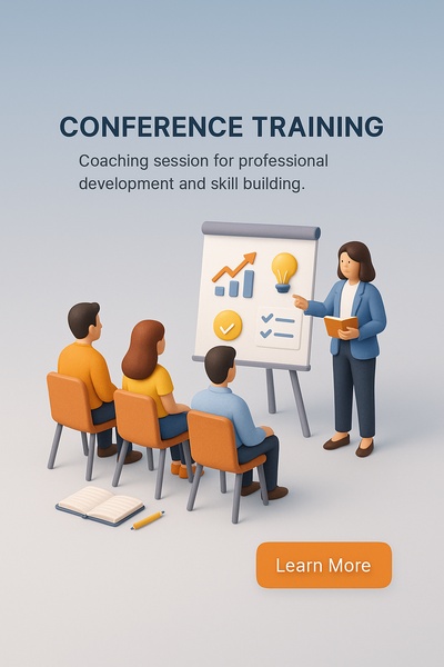 3D Conference Training Illustration for Business Coaching