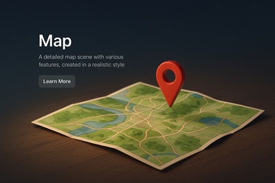Detailed 3D Map Scene in Realistic Style