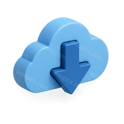 3D Backup Cloud Icon with Arrow in Isometric View