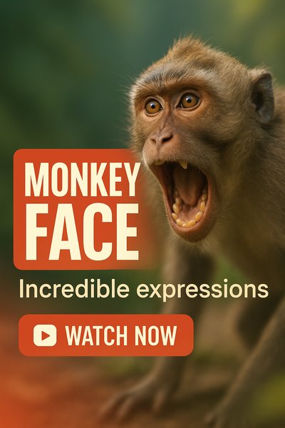 Engaging YouTube Thumbnail Featuring a Monkey's Expressive Face