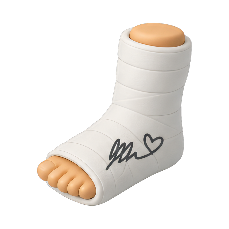 signed cast on leg