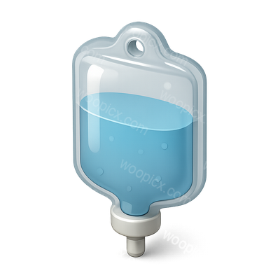 3D Icon of Saline Solution with Isometric View