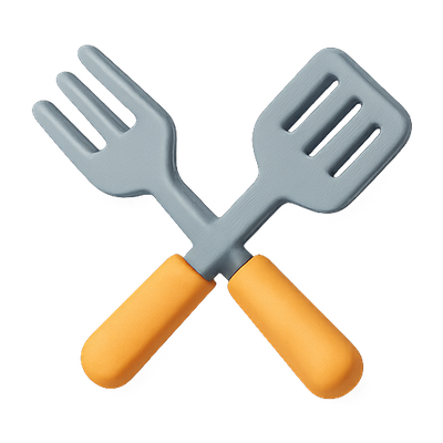 Stylized Gardening Tools Icon with Bright Colors