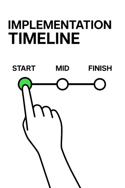 Implementation Timeline Graphic with Progress Indicators