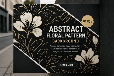Elegant Black and Gold Floral Pattern Design Background