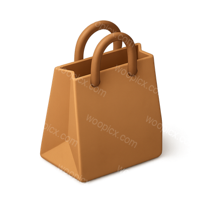 3D Takeout Bag Icon in Isometric View