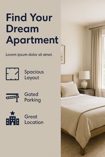 Modern Apartment Promotion Graphic Highlighting Features