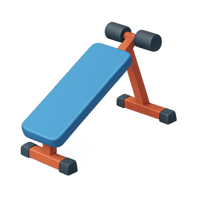 Stylized Fitness Bench with Dumbbells