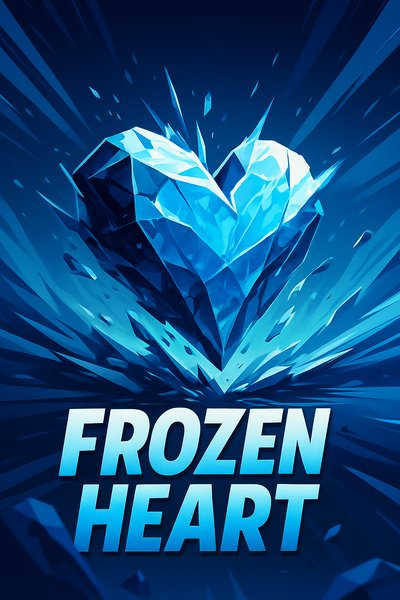 Dynamic Frozen Heart Illustration with Bold Typography