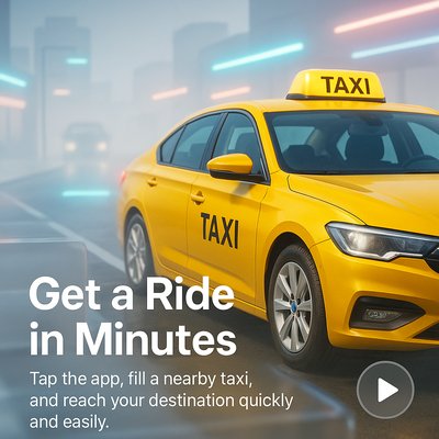 Taxi Service Promotional Graphic with Modern Design