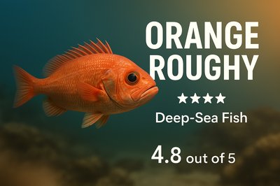 Illustration of Orange Roughy Fish with Rating