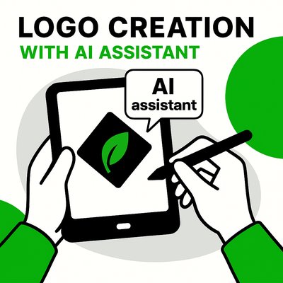 Illustrative Graphic for AI Logo Creation Services