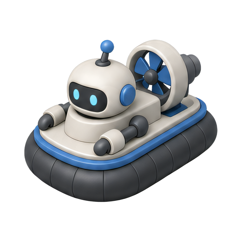futuristic hovercraft robot