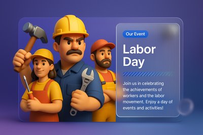 3D Dynamic Illustration for Labor Day Celebration