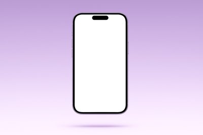 Levitating Purple Phone with Blank Screen