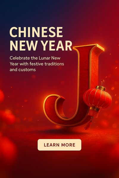 Chinese New Year Celebration Graphic with Lantern