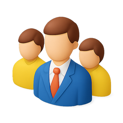 Stylized Team Icon Representing Collaboration and Leadership