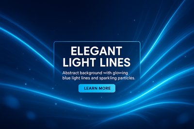 Abstract Background with Glowing Blue Light Lines and Particles