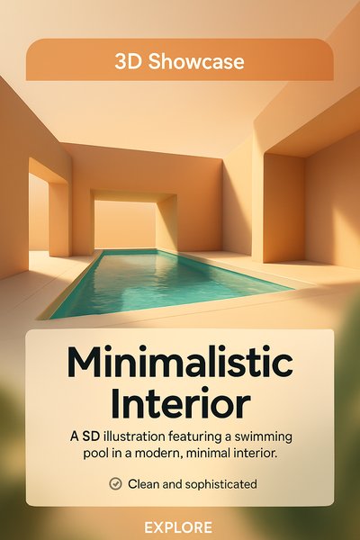 3D Showcase: Minimalistic Interior with Swimming Pool